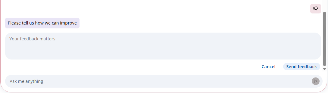 Library AI Assistant with feedback field.